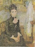 Vincent Van Gogh Woman sitting next to a cradle oil